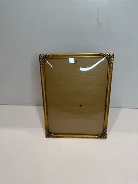 Vintage/Antique Bubble Glass Ornate Gold Filigree Metal Frame - 9.5" x 7.25"